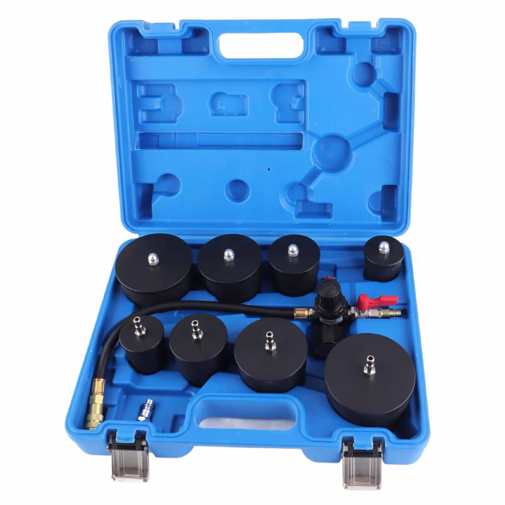 Turbo System Leakage Tester 9Piece Set, Turbo Boost Leak Tester, Air Pressure Boost Leak Test Kit With Pressure Gauge 9323874223100