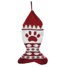 (3) Christmas Knit Dog Stoings , Bone/fish Shape Pet Stoings For Dogs Christmas Holiday Decoration