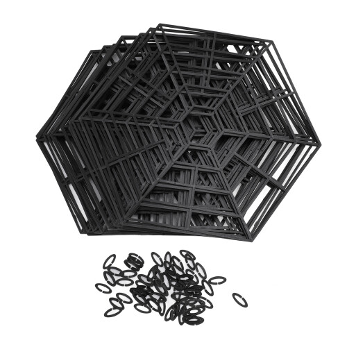 20-teiliges Teichschutznetz-Set, 6-Eck Transparent, 16,58 oz 1