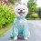 Dirt Resistant Pet Bodysuit Elastic Breathable Fabric-Blue M 6