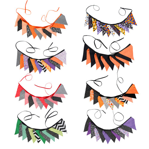Halloween Thanksgiving Triangular Pennant Banners-Black  Green 1
