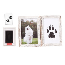 Pet Dog and Cats Paws Printing Kits with-Retro white frame