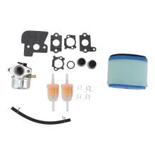 Høykvalitets luftfilter for gressklipper, forfiltersett med forgasser, oljerør, pakninger, hetter, klemmer, kompatibel med Briggs Stratton John