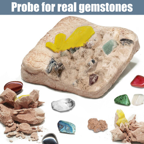 Interactive Digging Activity, STEM Educational Gifts For Young Scientists, Space Theme Exploration, Real Gems Excavation Kit, Perfect For Educational 2