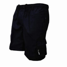 (M, Navy Blue) Men's Plain Drawstring Cargo Short Pants Summer Holiday Beach Casual Multi-Pockets Elastic Waist Shorts