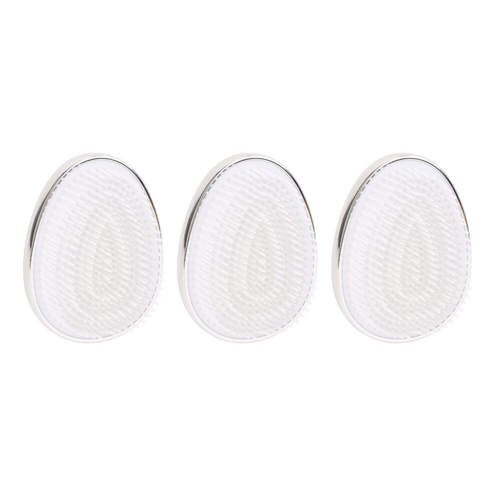 Silver 4Pcs Plating Egg Shape Hair Brush Detangler For All Hair Types