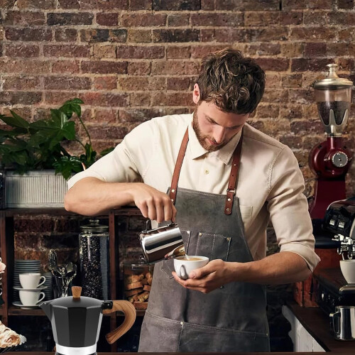 Μηχανή εσπρέσο με ιταλικό σχεδιασμό, Moka Pot χειροκίνητος καφετιέρα από κράμα 1