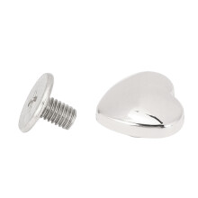 20 Stück 14 mm silberfarbene Herz-Nieten für Gürtel, Taschen und Hüte