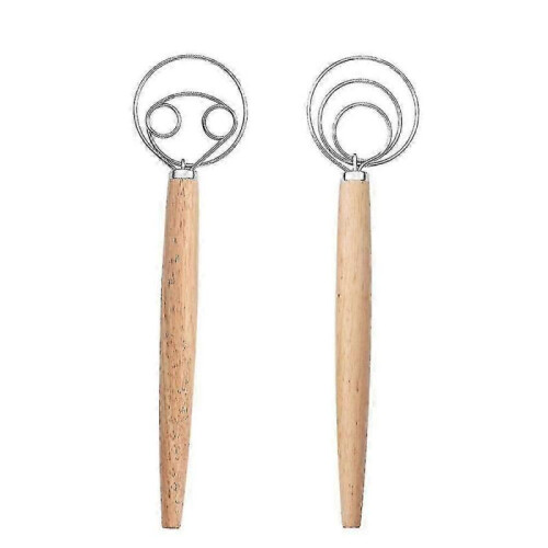 (Three circles * double circles) Traditional Danish Dough Whisk, Bread Dough Hand Mixer, Artisan Bread Baking Tool
