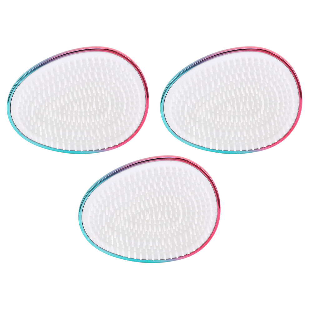 Red/Blue Egg Shape Hair Brush 3Pcs Gradient Electroplating Detangling Tool