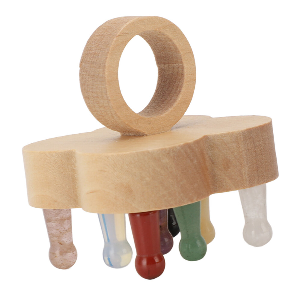 Wooden Stone Scalp Massager 60mm Portable Ergonomic Relaxation Tool