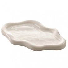 (White) Ceramic Jewelry Tray Trinket Storage Plate Smooth Surface Necklace Cloud Shape Bracelet Ring Holder Dish Photo Prop Perfume Display Stand