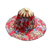 (4) 2 in 1 Bamboo Folding Fan Hat for Women Girl Hand Held Folding Fan Traveling Cap Summer Hat Bamboo Dancing Fan Traveling