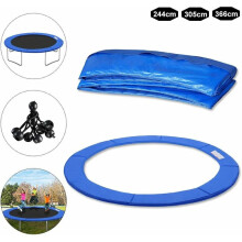 Veiligheidsbescherming voor trampolines van 244 cm, gemaakt van kleurecht PVC voor een lange levensduur en optimale bescherming.