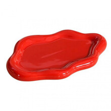 (Red) Ceramic Jewelry Tray Trinket Storage Plate Smooth Surface Necklace Cloud Shape Bracelet Ring Holder Dish Photo Prop Perfume Display Stand