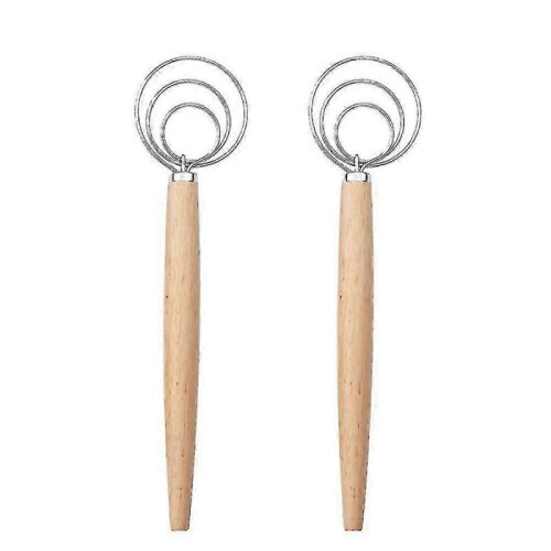 (three laps) Traditional Danish Dough Whisk, Bread Dough Hand Mixer, Artisan Bread Baking Tool