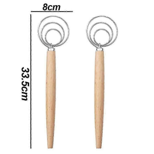 (three laps) Traditional Danish Dough Whisk, Bread Dough Hand Mixer, Artisan Bread Baking Tool 1