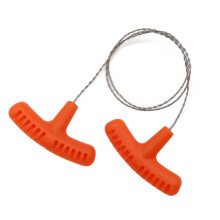 Compact Size Cable Saw for Survival Tool Use, Portable Stainless Steel Wire Saw with Manual Pull System, Durable and Wear-Resistant Multi-Purpose Cutt