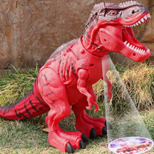 (green) FUNNY Electronic Walking Dinosaur Robot LED Light Projects A Graphic On The Ground Realistic Dinosaur Can Lays Eggs