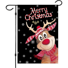 Bandeira de Natal dupla face para jardim, decoração externa com design elegante e construção durável, adequada para jardins, vasos de flores e
