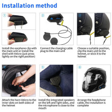 M01 Motorcycle Wireless Headset Bluetooth-Compatible 5.0 Helmet Hands-Free Telephone Call Kit Stereo BT Earphone