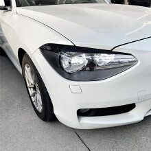 Car Headlight Eyebrow Eyelids Stickers Trim Cover for 1 Series F20 head light lamp Eyelid 2011-2014(Black)
