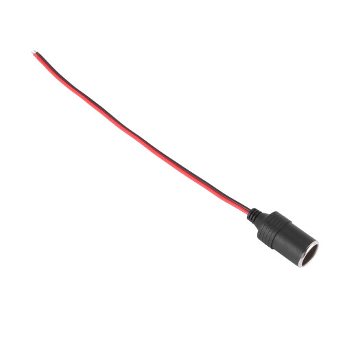 Car Charger Power Lighter Female Socket Black w 26cm Cable 1