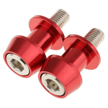 2X Motorcycle CNC Swingarm Swing Arm Spool Sliders Stand Bobbins 10mm for 250 ER6 Z ER6F - Red
