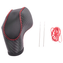 Car PU Carbon Look Red Gear Shift Knob Cover for Escape / Fusion /C-Max Energi Wagon Fiesta Focus