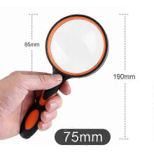 (75MM 100MM, Diameter 75MM) High-definition, high-magnification optical magnifying glass for children, students, anti-drop and the elderly