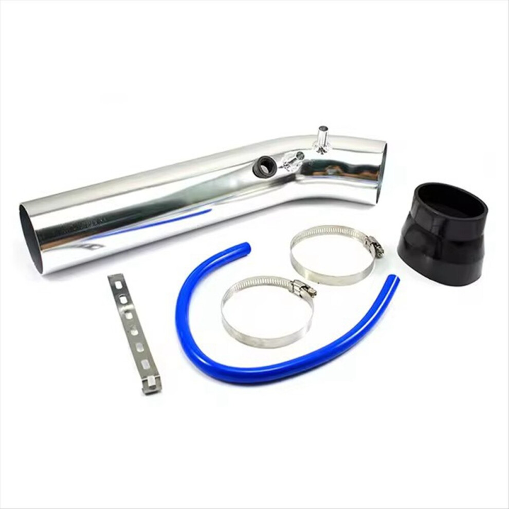 Universal 3Inch Car Air Intake Pipe Modification Kit Aluminum Alloy 76Mm Duct Silver 4852653353059
