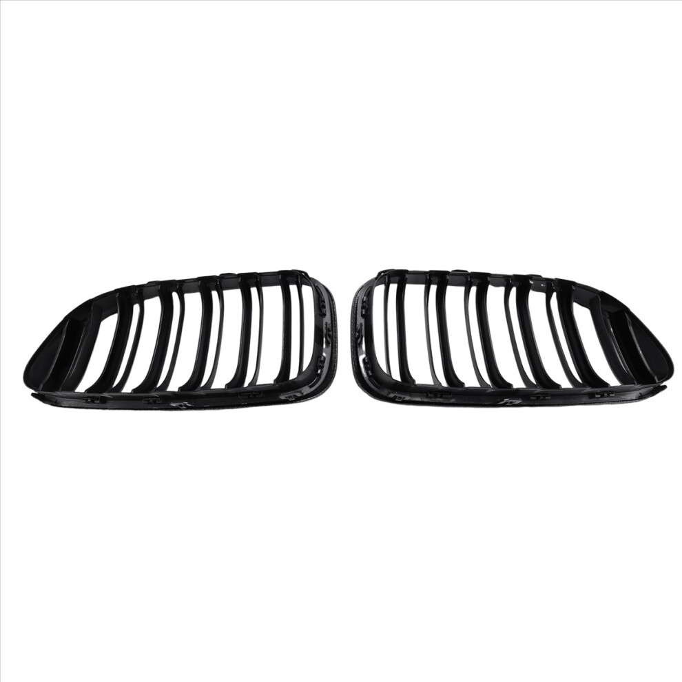 For F06 F12 F13 6-Series M6 Style 2012-2017 Carbon Fiber + Gloss Front Grilles Grille Black 4852653363010