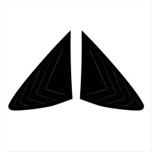 Car Rear Triangular Window Louvers Shutters Blinds Cover Trim for GLC Coupe C253 2016-2022 Glossy Black