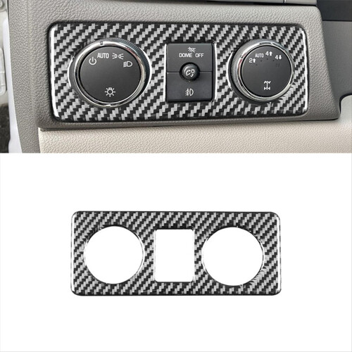 For 2007-2013 Carbon Fiber Car Headlight Switch Control Button Frame Trim Interior Accessories 2