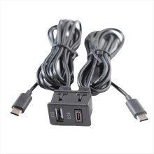 Car Android Navigation Machine Double TYPE-C Input to USB+USB-C Interface Panel Extension Cable Adapter