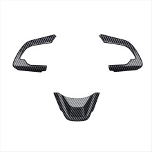 Car Steering Wheel Trim Sticker Buttons Interior Accessories for Swift 2024 Carbon Fiber