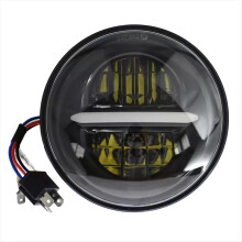 Retro Motorcycle 5.75 Inch LED Headlight Headlamp for Daytime Turn Signal Modification Light Black