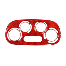 Carbon Fiber Car Interior Accessories AC Switch Knob Trim Cover for 500 LHD Red Pattern