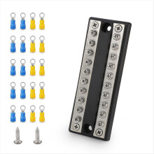 Battery Power Distribution Block Bus Bar Positive Negative 100A Circuit Busbar Terminal for RV Boat Truck
