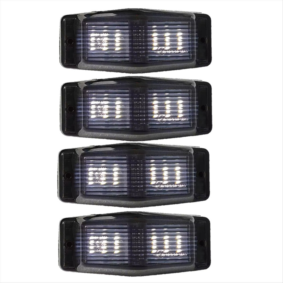 4Pcs Smoked Front Grill Led Marker Lamp For Man Truck Lorry Double Burner Indicator White/Light 4852720274485