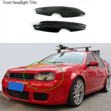 Carbon Fiber Car Headlight Lamp Eyebrow Sticker for Golf 4 MK4 IV 1999-2004 Front Trim