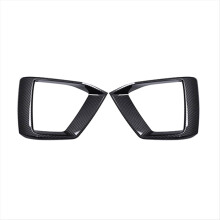 2PCS Carbon Fiber Car Front Bumper Fog Light Lamp Black Trim Cover Frame Lid Cap Hood for A5 S5 2020 2021 2022