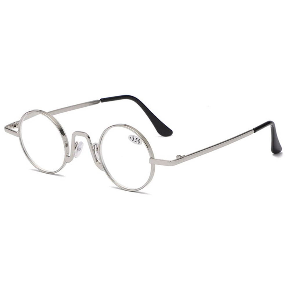 Small Round Blue Light Blocking Reading Glasses Unisex Metal Frame, Lightweight Computer Glasses, 1.0 1.5 2.0 2.5 3.0