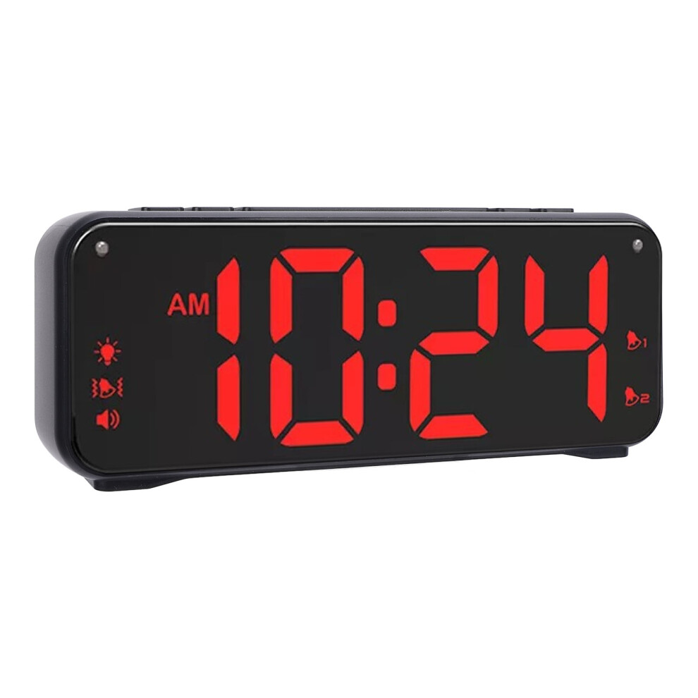 Extra Loud Bed Shaker Alarm Clock with Large LED Screen and Adjustable Volume