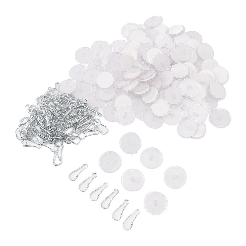 100pcs Self Adhesive Ceiling Hooks, Plastic Wall Hangers with Rings