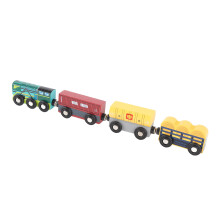 4pcs Wooden Train Set Railway Accessories Toy for Kids Over 3 Years