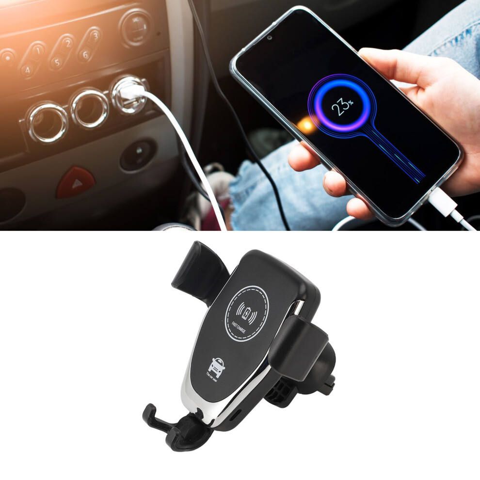 Wireless Car Charger Phone Holder Vent Mount 15W Fast Charge 360 Rotation D01 Black 5001364244326