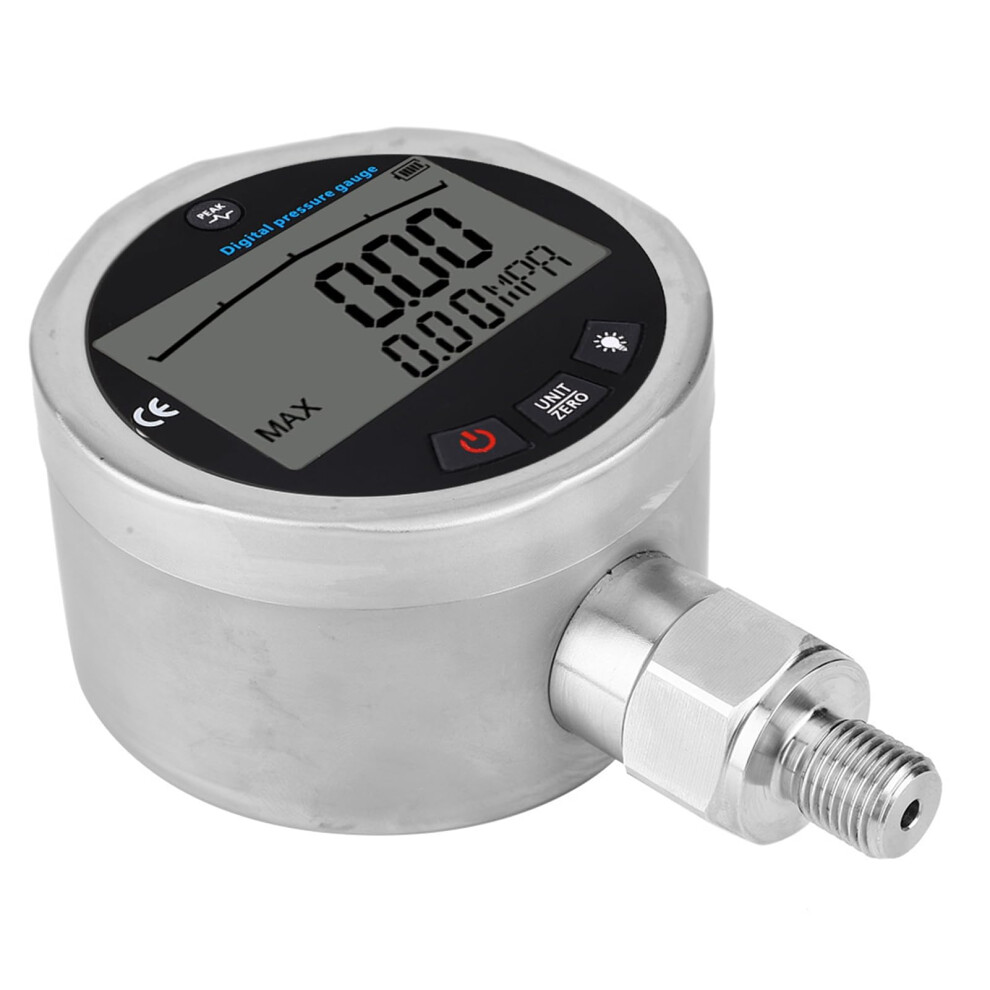 Digital Hydraulic Pressure Gauge 040 Mpa Range Stainless Steel G1/4 Connection Blue Backlight Industrial Agricultural 9323874223926