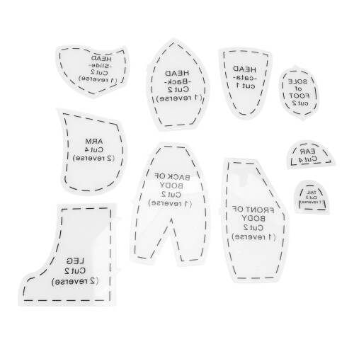 Memory Bear Template Ruler Set 10pcs Acrylic for 12-inch Doll Making 2