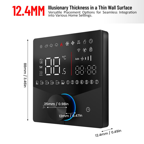 Smart WiFi Thermostat for AC 5+2 Days 6 Periods Programmable Black 1